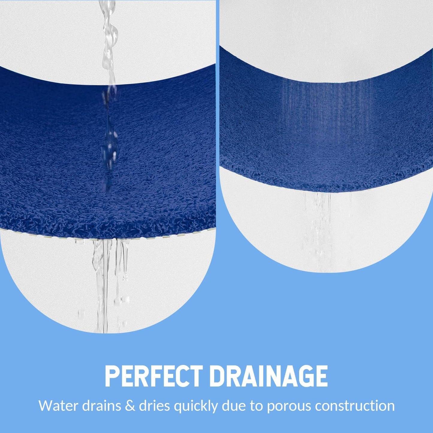 Non-Slip Bathtub Mat, Anti Slip Shower Mat, Fast Drying Bathtub Mats, Foot Scrubber Mat, Anti Slip Mat for Tub, Floor, Bathroom, Kitchen, Home, Hotel (Navy Blue 24"×24")