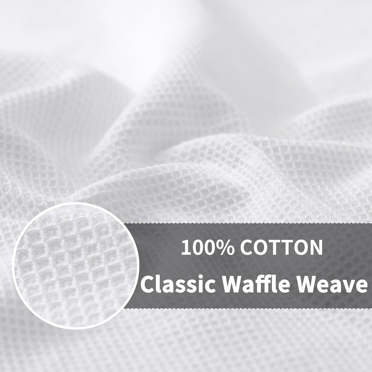 Homaxy 100% Cotton Waffle Weave Dish Cloths - 12 Pack Soft and Absorbent Dish Towels - 12 x 12 Inches Quick Dry Dish Rags - White