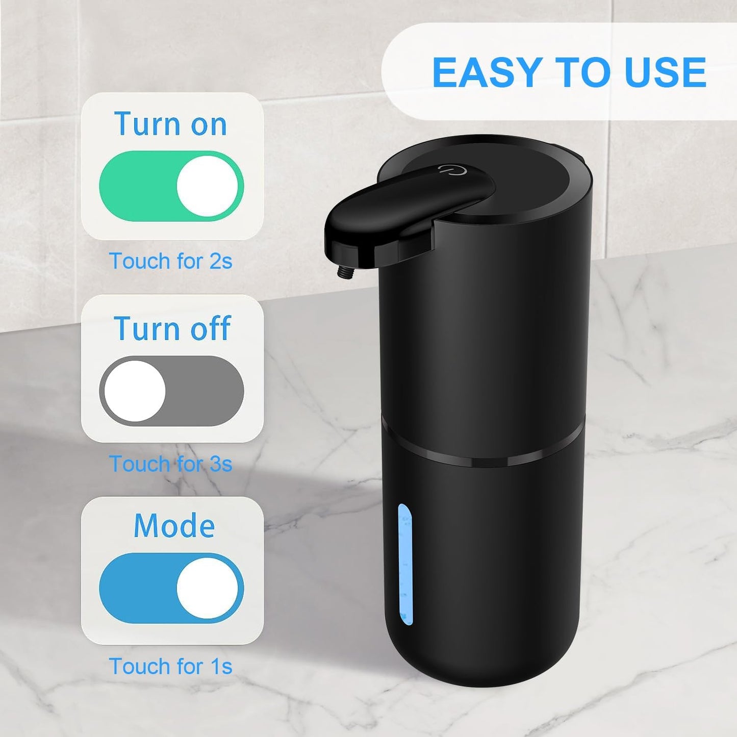 Automatic Liquid Soap Dispenser Bathroom Kitchen Dish Liquid Body Shampoo Shower Gel Hand Free Liquid Wall Mount Touchless Soap Dispenser 380ml Rechargeable Auto Liquid Dispenser for Kitchen Bathroom