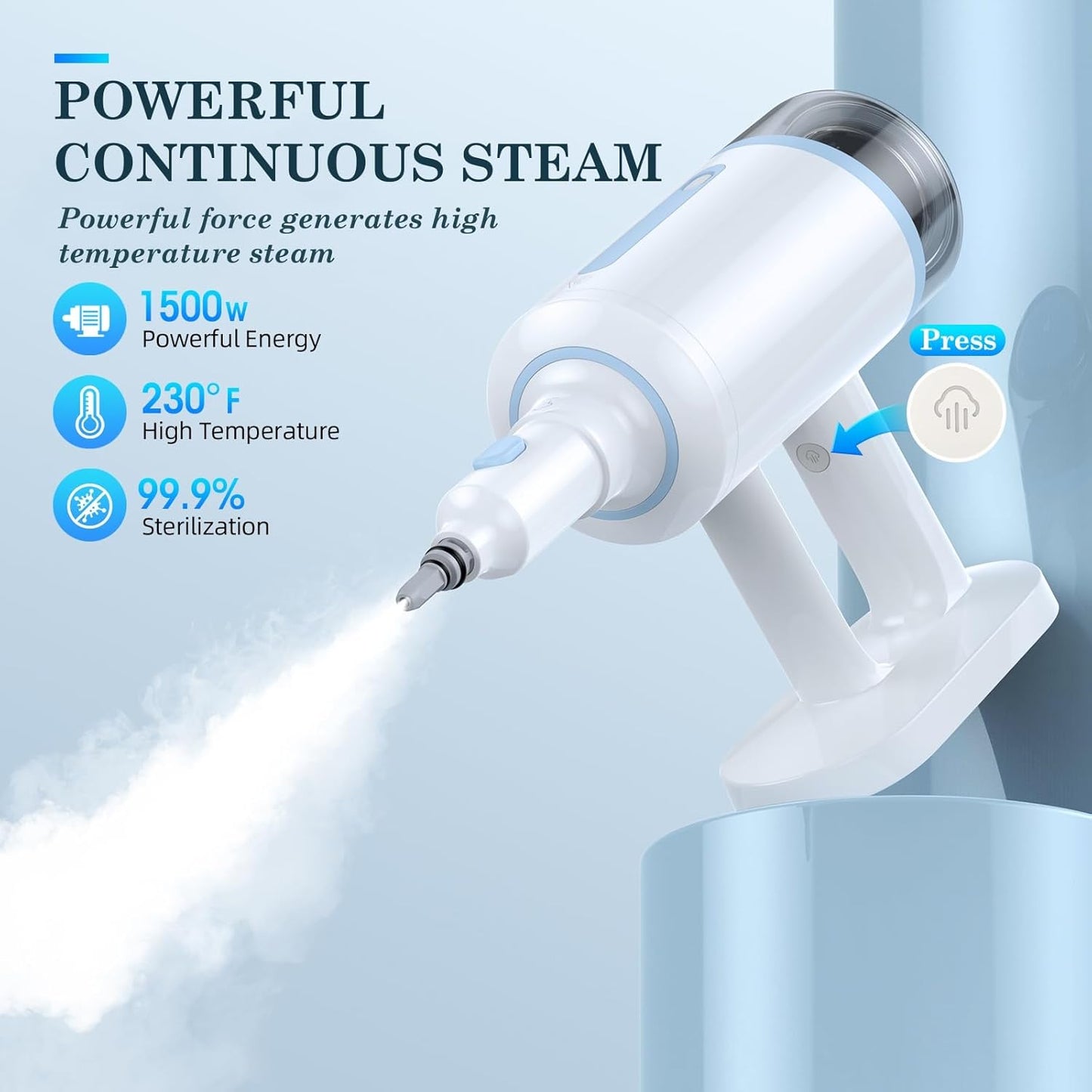 Steam Mop with Detachable Handheld Steamer Suitable for Hardwood, Tile, Laminate and All Floors, Powerful Steam Cleaner with Multipurpose Attachments Perfect for Other Home Cleaning