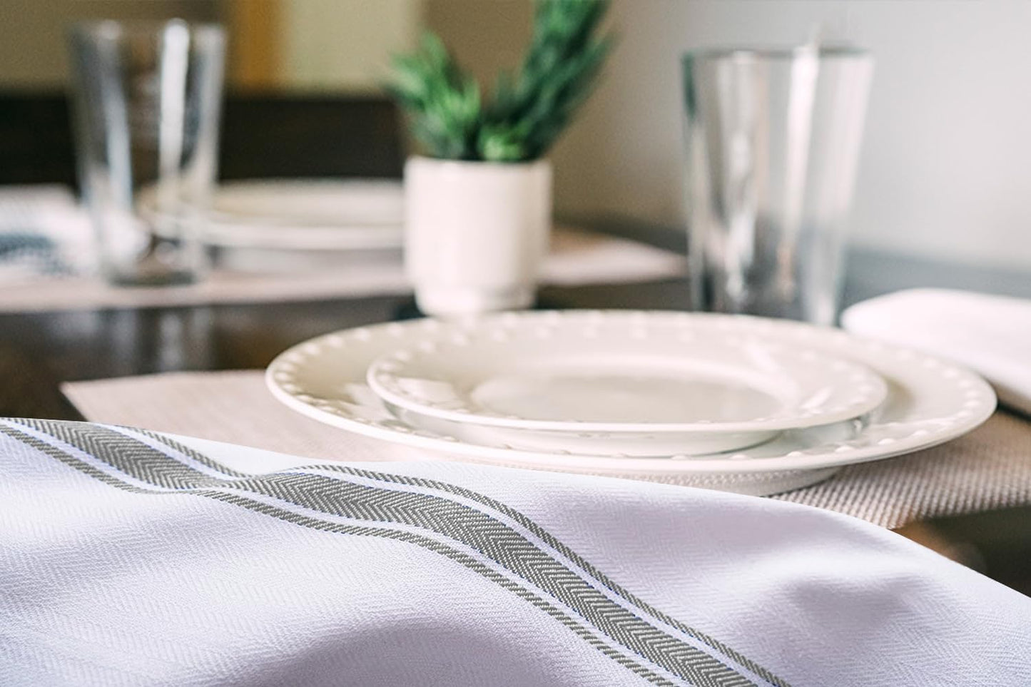 Dish Towels Set (Value Pack of 30) Size 15x25 Inch, 100% Cotton Soft & Absorbent Linen Kitchen Towels, Tea Towels, Reusable Cleaning Cloths for Household Cleaning (Grey)