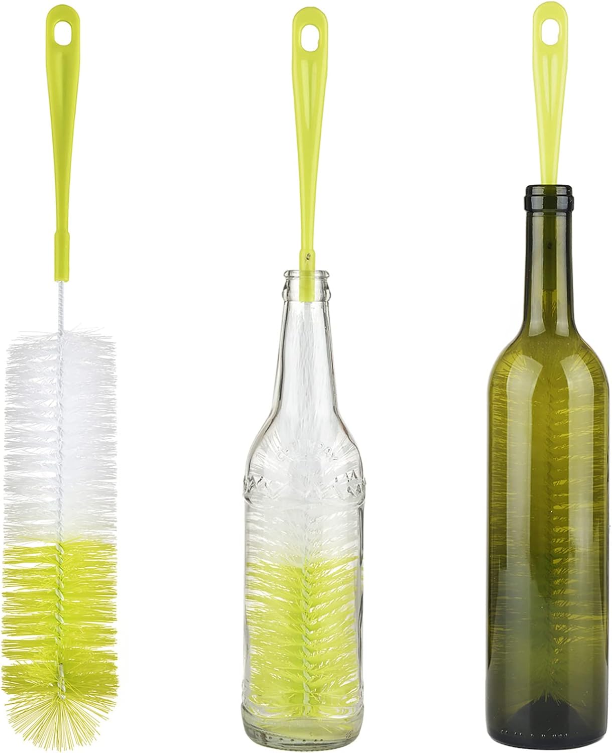 ALINK 3-Pack Long Narrow Neck Bottle Cleaning Brush for Beer, Wine, Flask, Thermos, Sport Well, Brewing Bottle and Hummingbird Feeder and Long Narrow Neck Sport Bottles