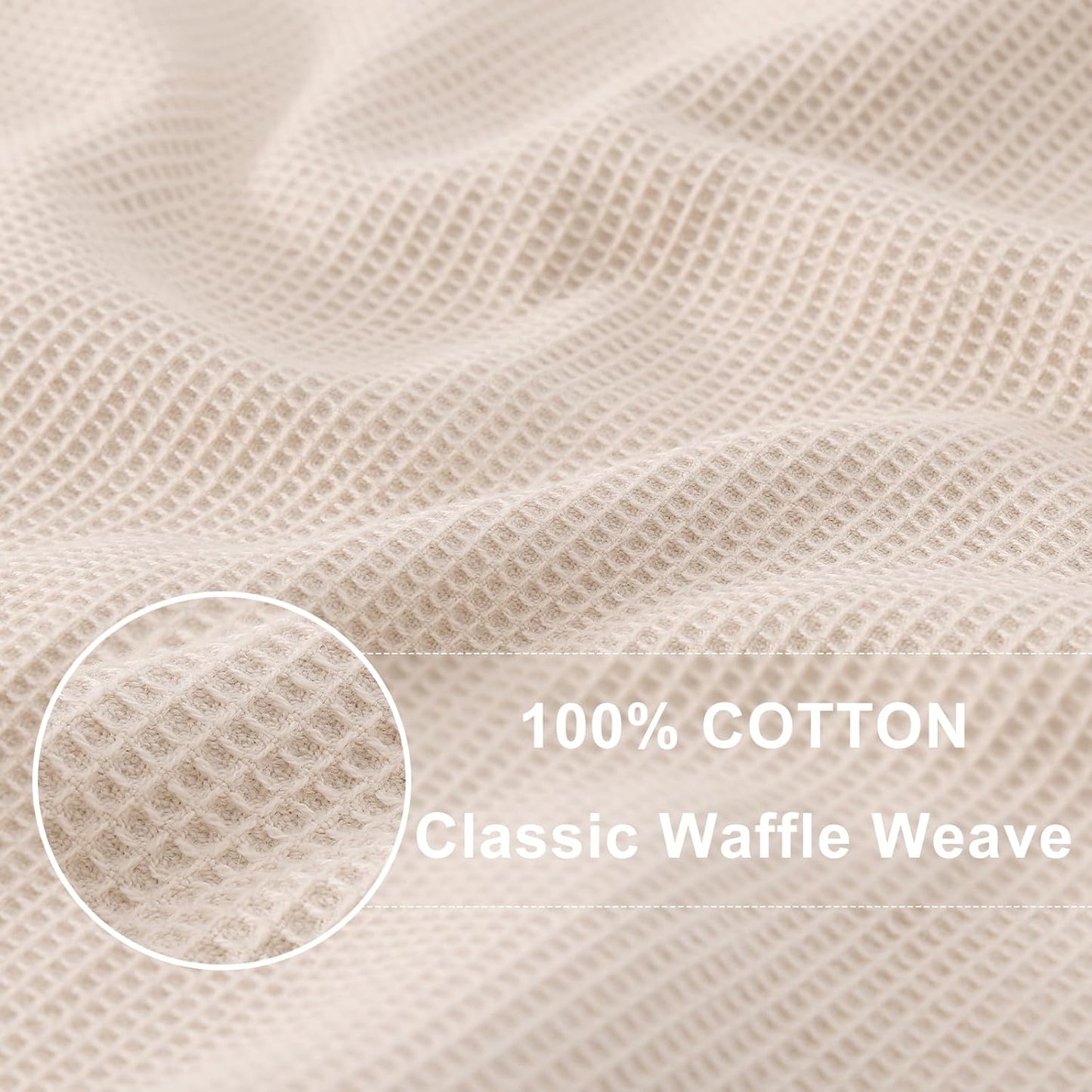 Homaxy 100% Cotton Waffle Weave Kitchen Towels - 6 Pack Soft and Absorbent Dish Towels - 16 x 26 Inches Quick Dry Hand Towels - Beige