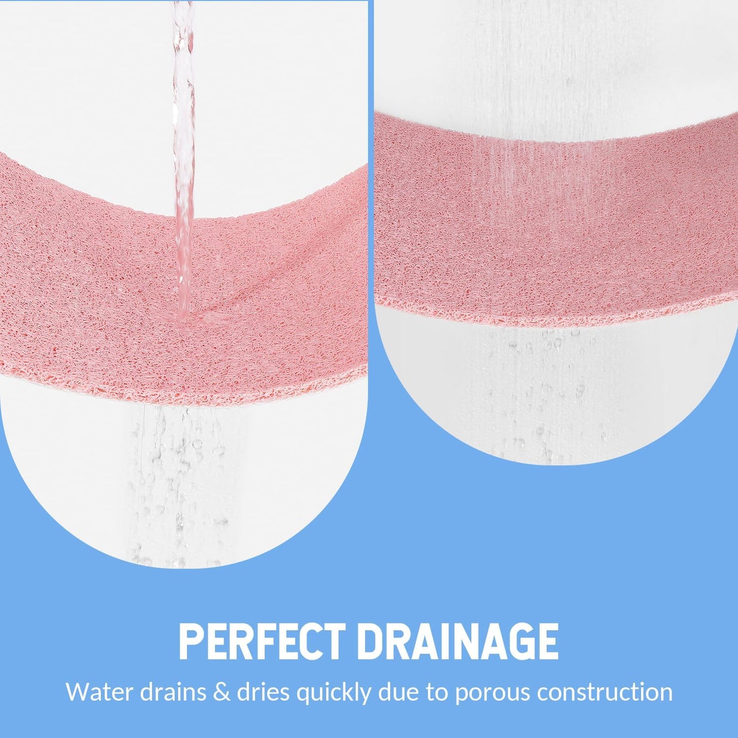 Non-Slip Bathtub Mat, 2 Pack Anti Slip Shower Mat, Fast Drying Bathtub Mats, Foot Scrubber Mat, Anti Slip Mat for Tub, Floor, Bathroom, Kitchen, Home, Hotel (Pink 24"×16"+24"×16")