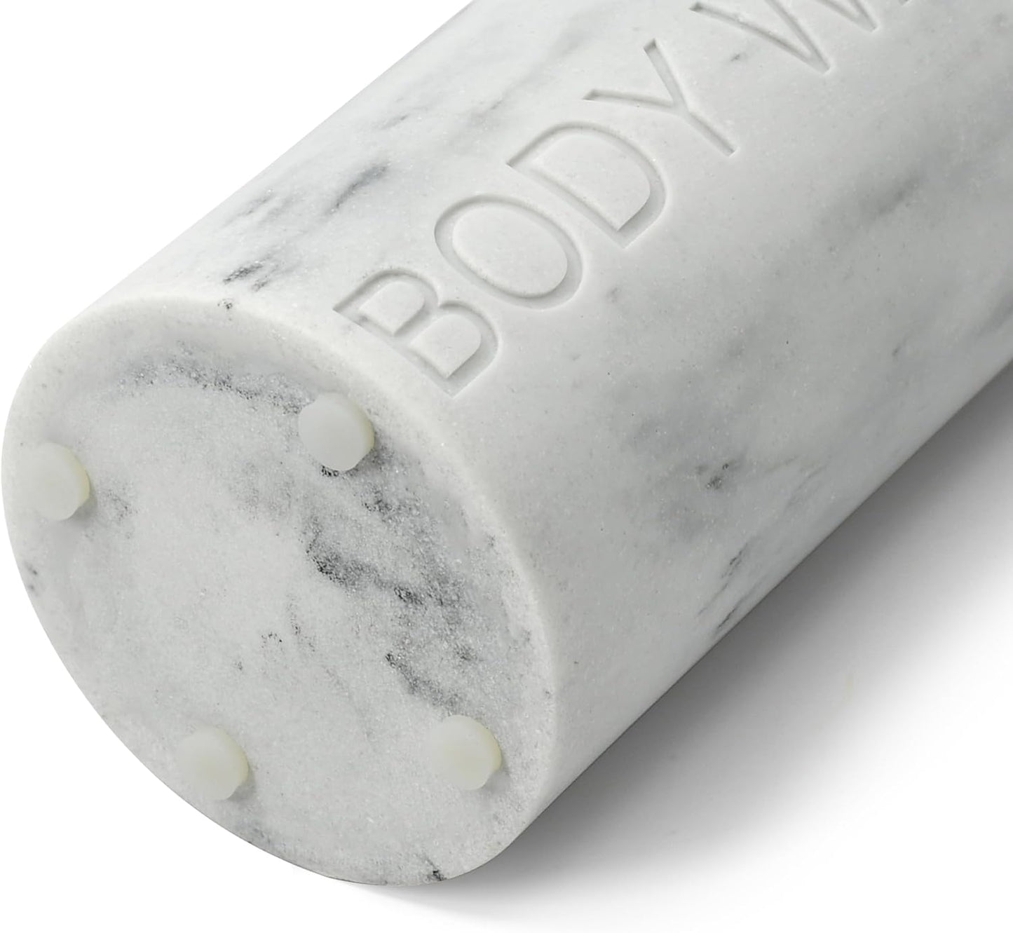 White Body Wash Dispenser Luxurious Refillable Pump Bottle with Embossed Text, Durable Construction for Bathroom and Kitchen