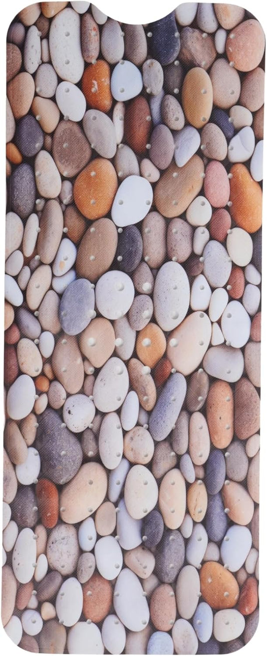 ENKOSI Bath Mat – Large 40 x 16 Inch Non-Slip Bathtub Mat with Suction Cups & Drain Holes – Extra Long Bathroom Shower Mat for Tub with Pebble Design (40x16 Pebble Stone)
