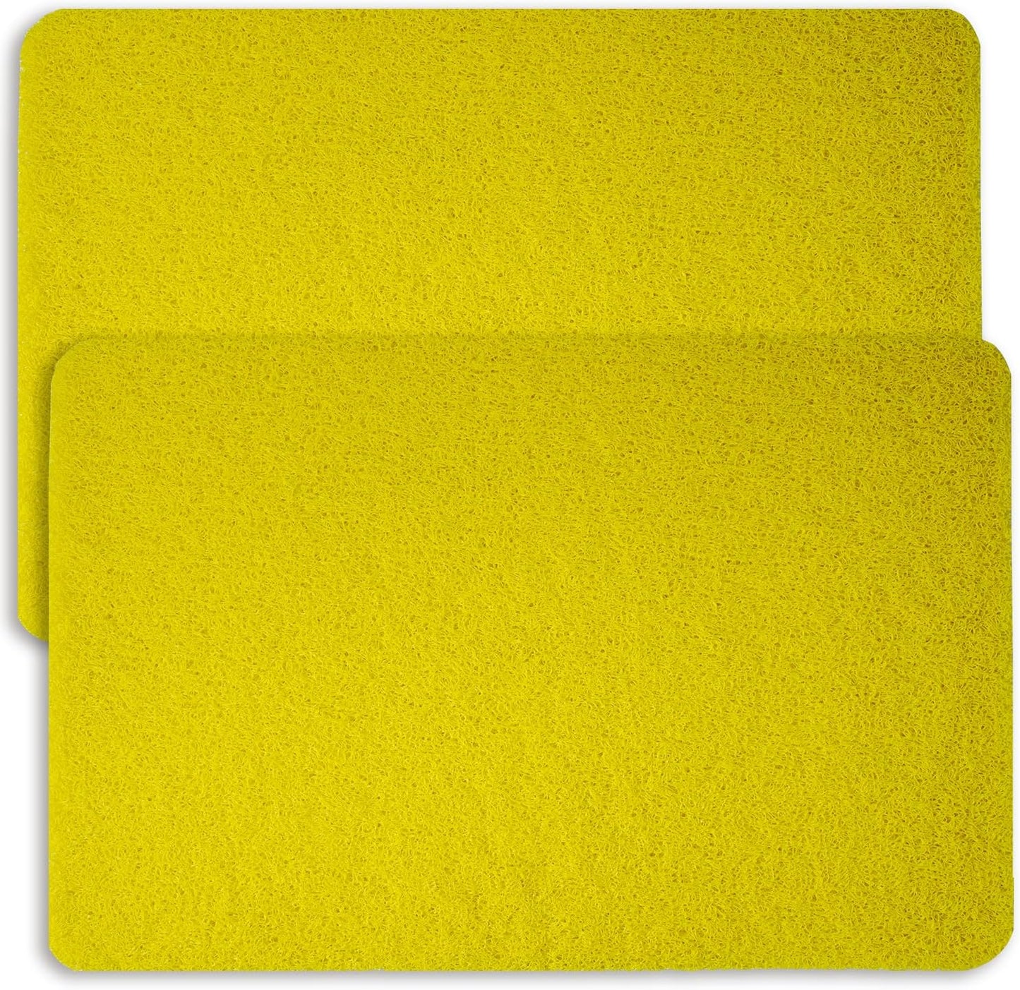Non-Slip Bathtub Mat, 2 Pack Anti Slip Shower Mat, Fast Drying Bathtub Mats, Foot Scrubber Mat, Anti Slip Mat for Tub, Floor, Bathroom, Kitchen, Home, Hotel (Yellow 24"×16"+24"×16")