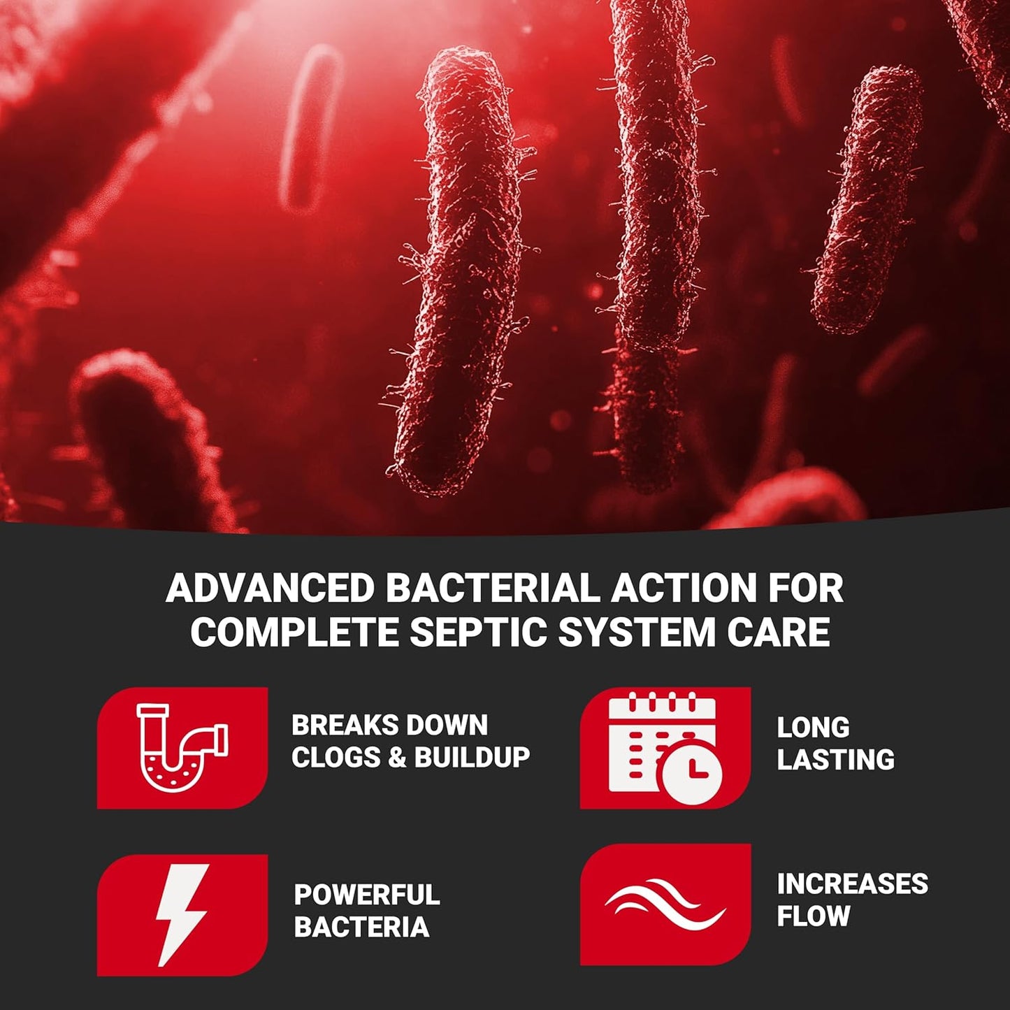 Roebic K-97 Liquid Main Line Cleaner with Bacteria Enzymes, Eliminates Organic Buildup in Sewer/Septic System and Protects from Clogs, Safe for Bathroom Toilet, 64 fl oz