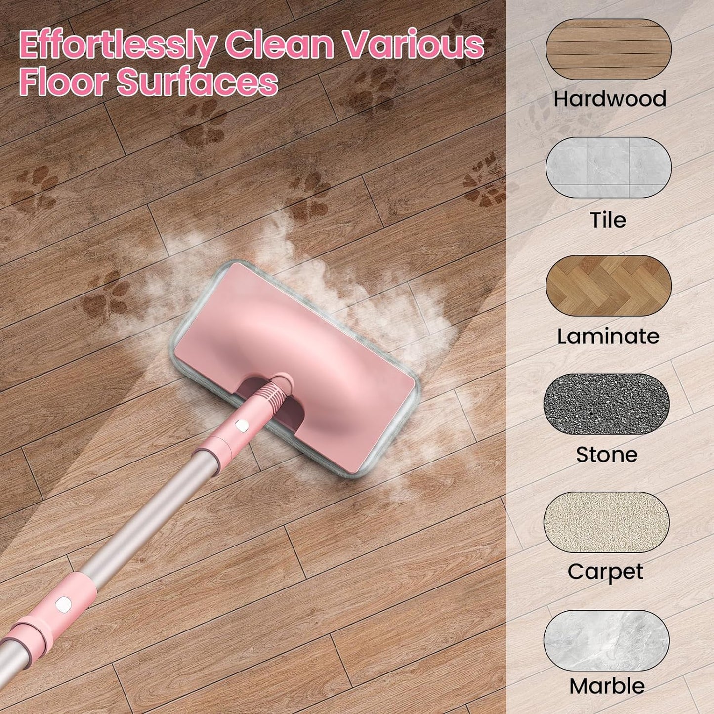 13-in-1 Steam Mop, Handheld Steam Cleaner for Home and Floor Cleaning, Floor Steamers for Hardwood and Tile with Attachments, Electric Mop for Grout Laminate Couch Clothes Carpet, Corded
