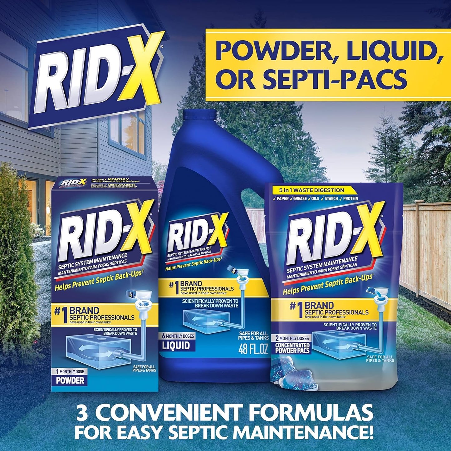 Rid-X Septic Treatment, 12 Month Supply of Septi-Pacs, 12.6 Oz